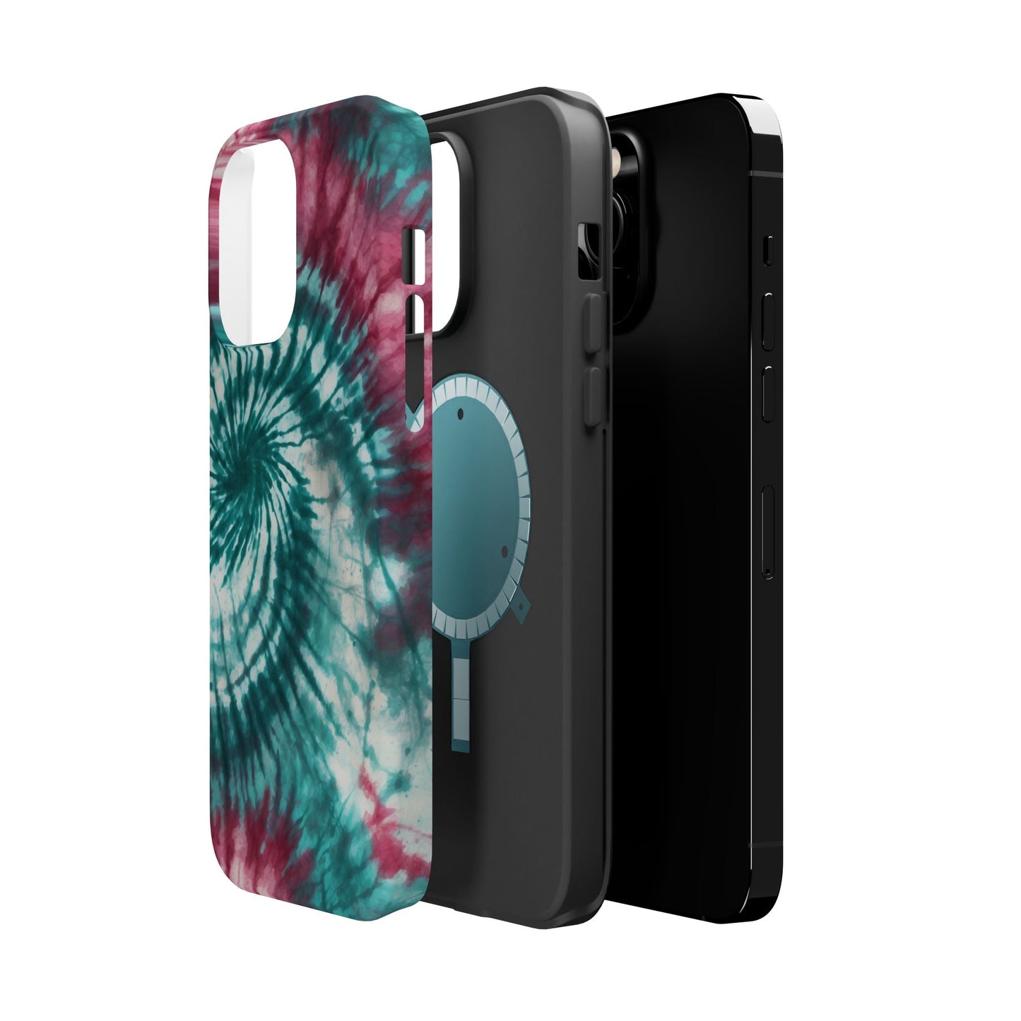 Teal and Pink Tie - Dye MagSafe Case – Stylish and Functional - BOGO Cases
