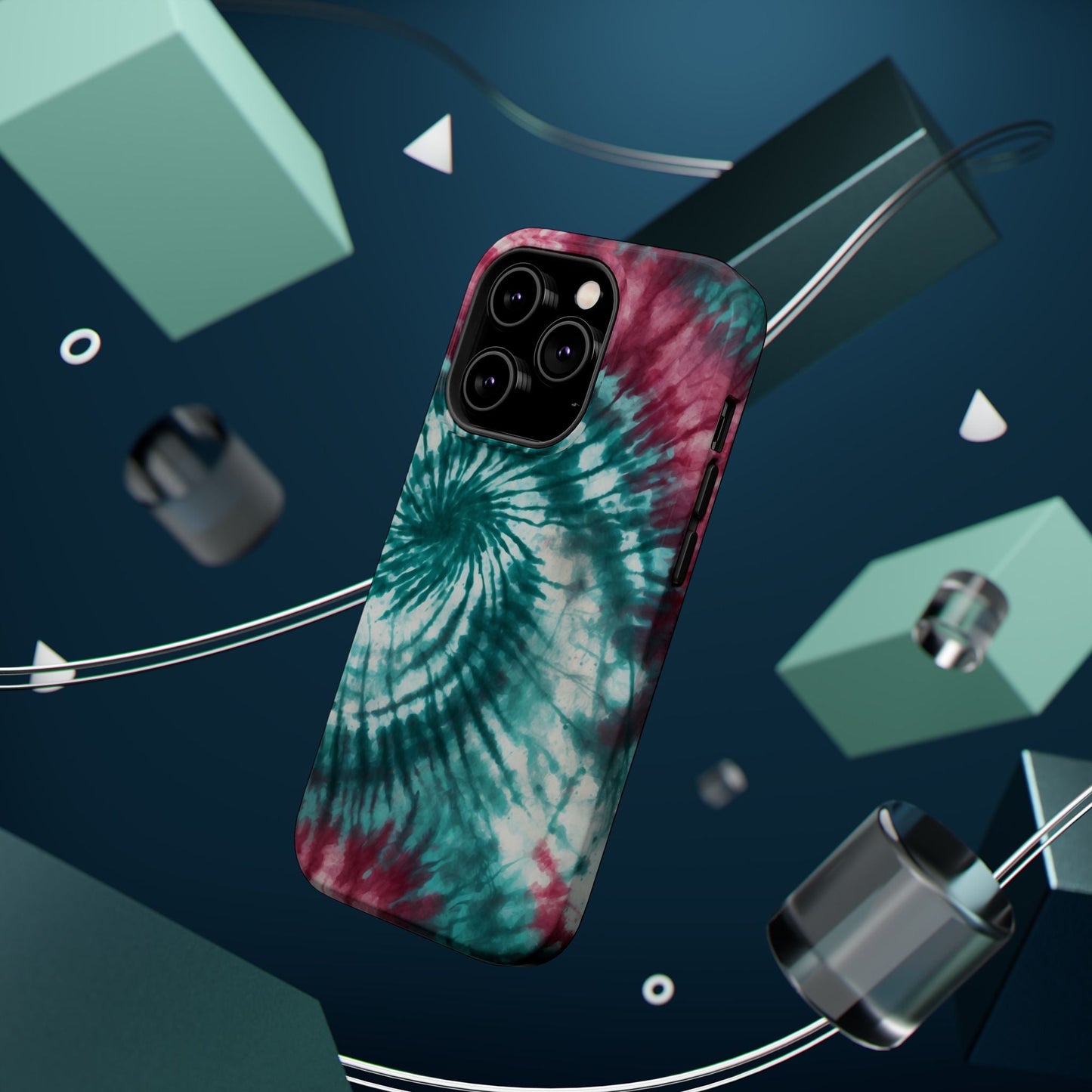 Teal and Pink Tie - Dye MagSafe Case – Stylish and Functional - BOGO Cases