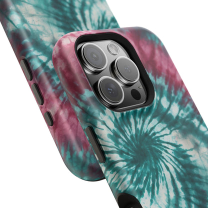 Teal and Pink Tie - Dye MagSafe Case – Stylish and Functional - BOGO Cases