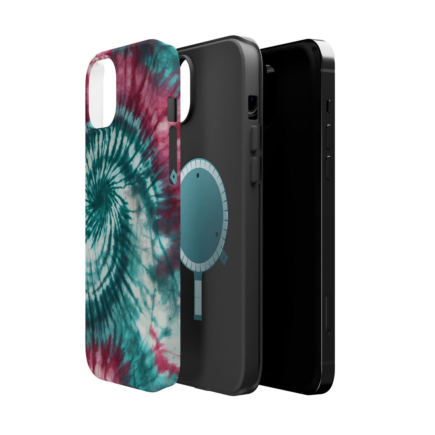 Teal and Pink Tie - Dye MagSafe Case – Stylish and Functional - BOGO Cases