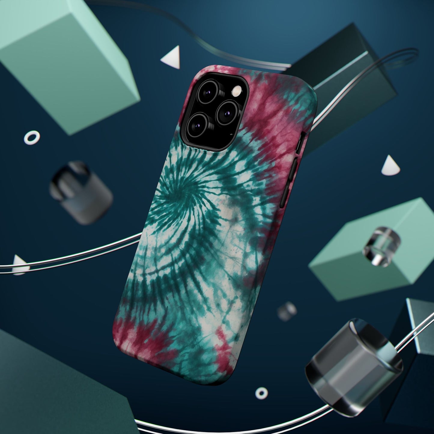 Teal and Pink Tie - Dye MagSafe Case – Stylish and Functional - BOGO Cases