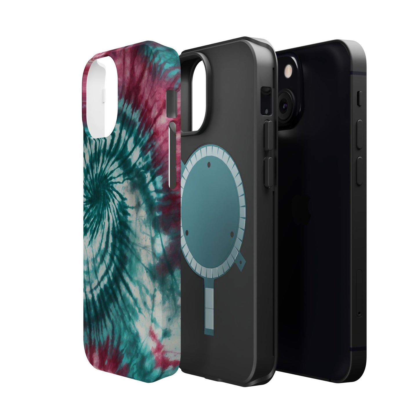 Teal and Pink Tie - Dye MagSafe Case – Stylish and Functional - BOGO Cases