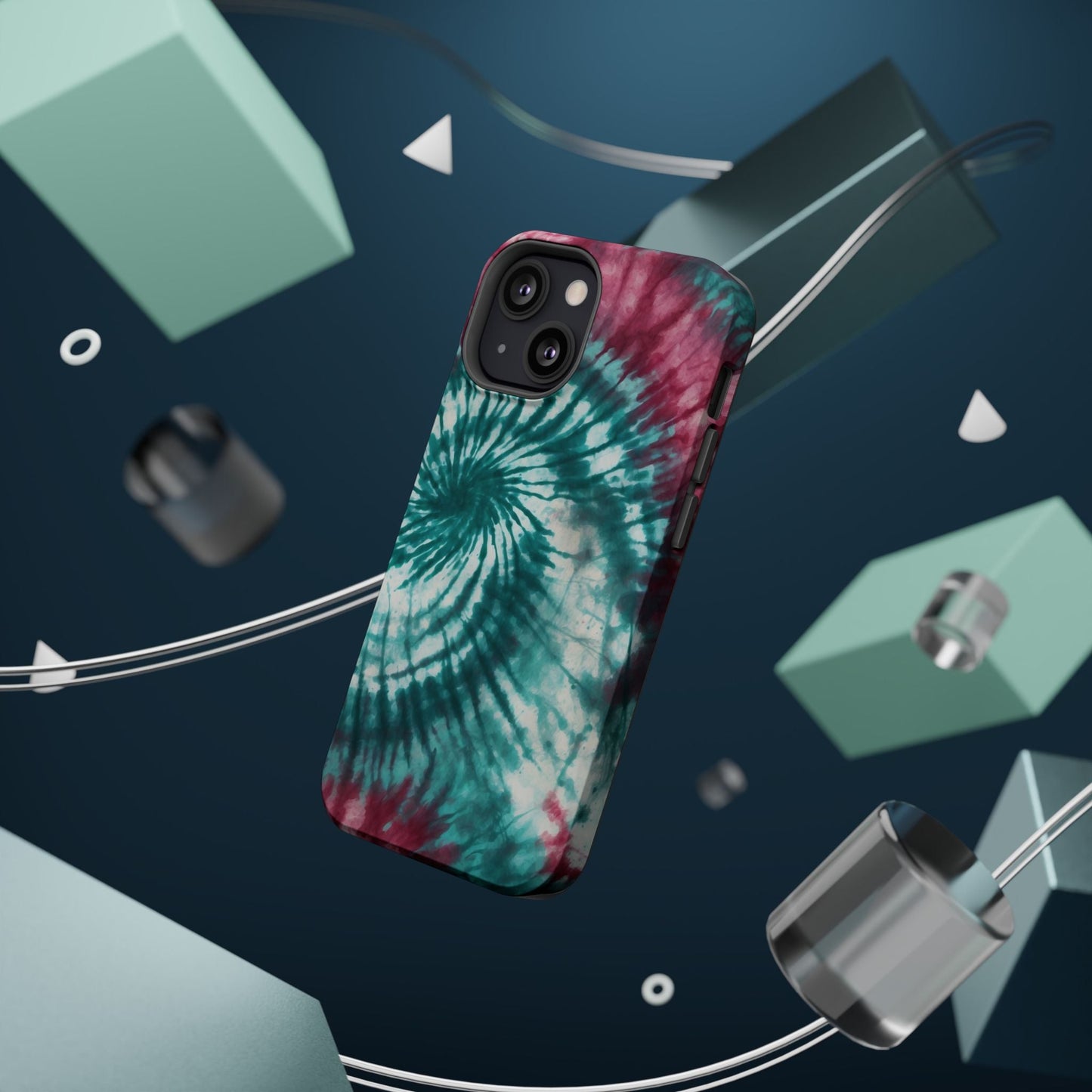 Teal and Pink Tie - Dye MagSafe Case – Stylish and Functional - BOGO Cases