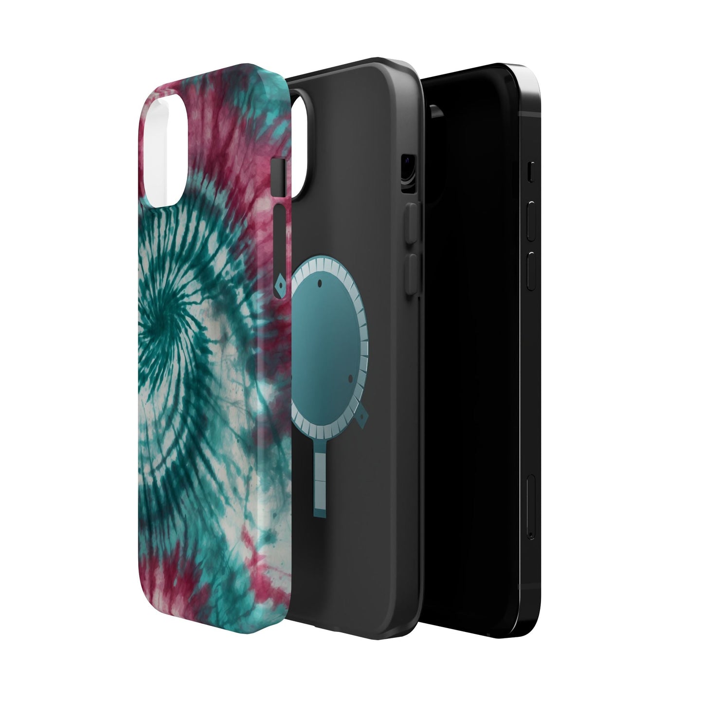 Teal and Pink Tie - Dye MagSafe Case – Stylish and Functional - BOGO Cases