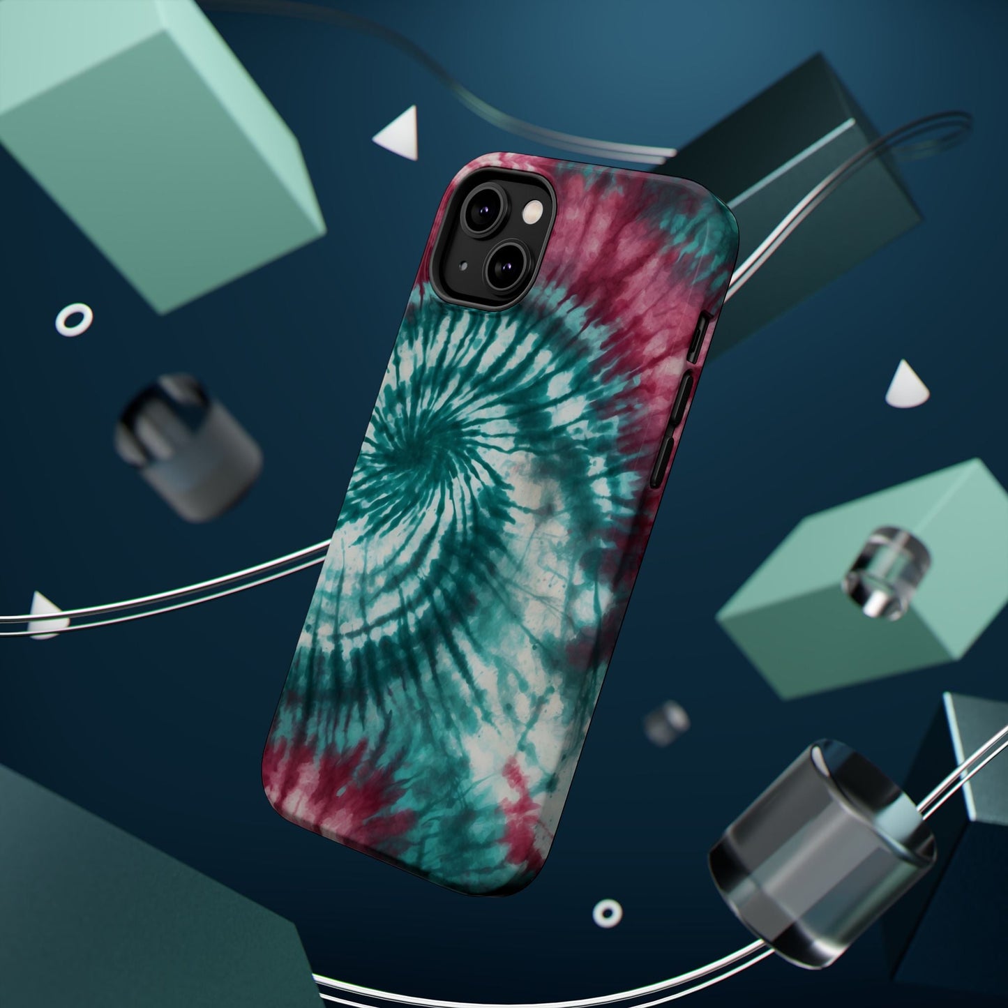 Teal and Pink Tie - Dye MagSafe Case – Stylish and Functional - BOGO Cases