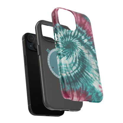 Teal and Pink Tie - Dye MagSafe Case – Stylish and Functional - BOGO Cases