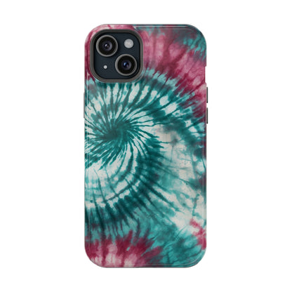 Teal and Pink Tie - Dye MagSafe Case – Stylish and Functional - BOGO Cases