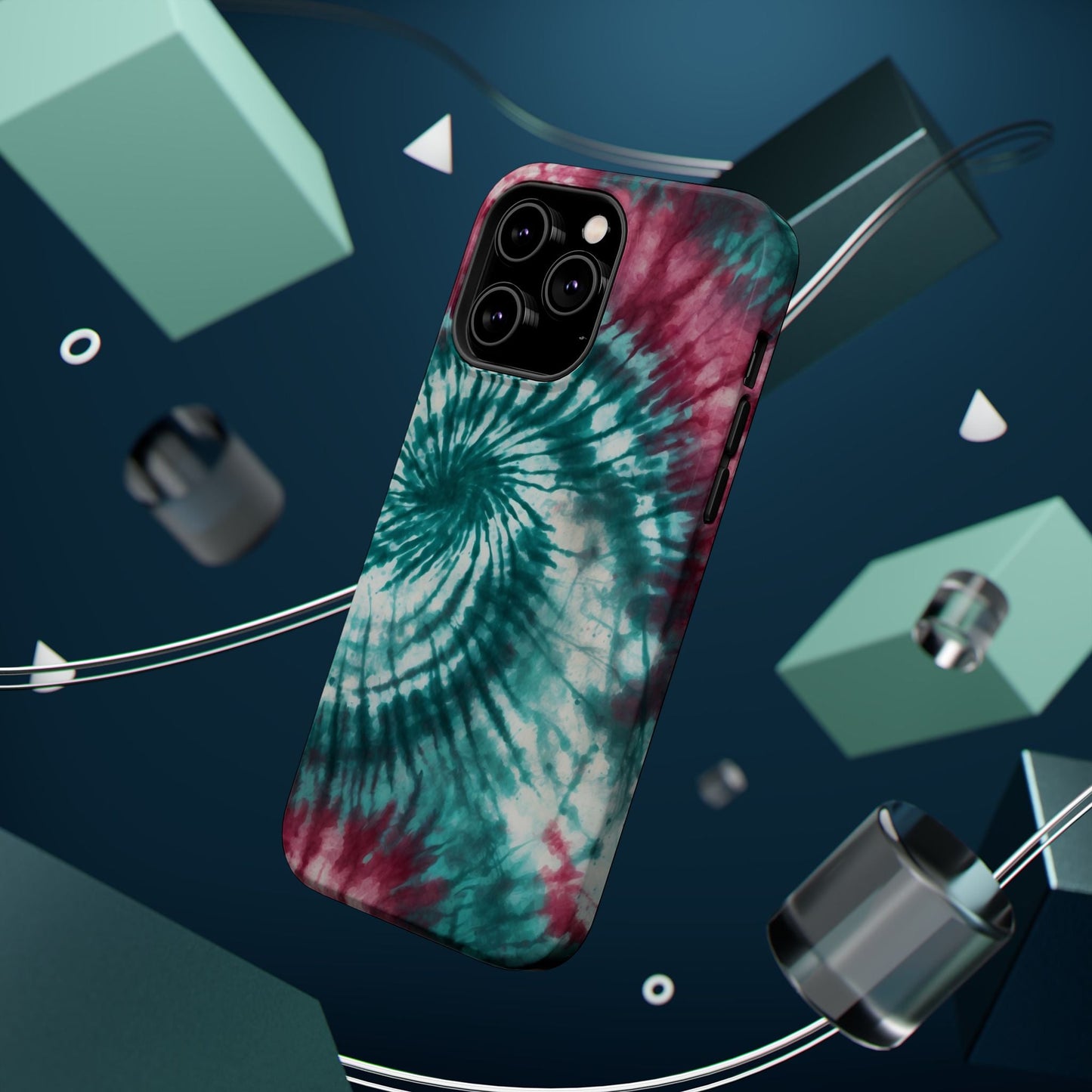 Teal and Pink Tie - Dye MagSafe Case – Stylish and Functional - BOGO Cases