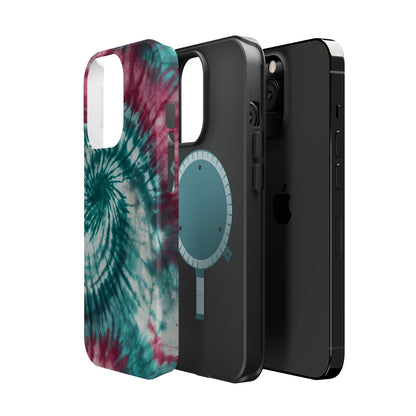 Teal and Pink Tie - Dye MagSafe Case – Stylish and Functional - BOGO Cases