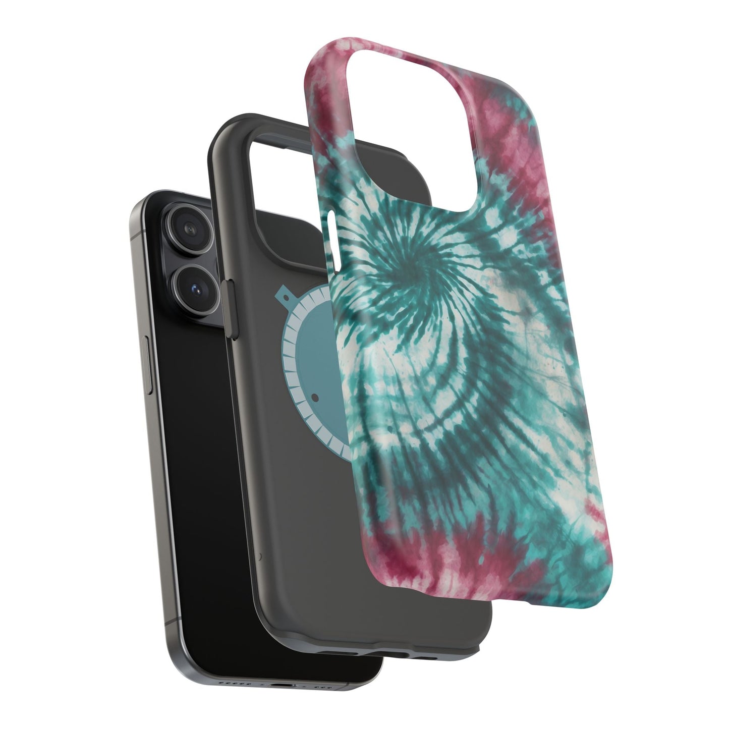 Teal and Pink Tie - Dye MagSafe Case – Stylish and Functional - BOGO Cases