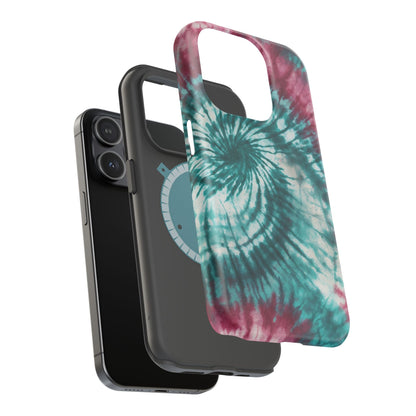 Teal and Pink Tie - Dye MagSafe Case – Stylish and Functional - BOGO Cases