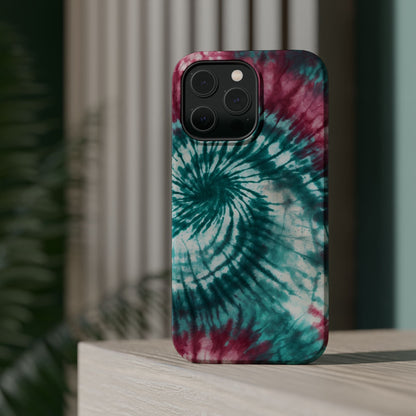 Teal and Pink Tie - Dye MagSafe Case – Stylish and Functional - BOGO Cases