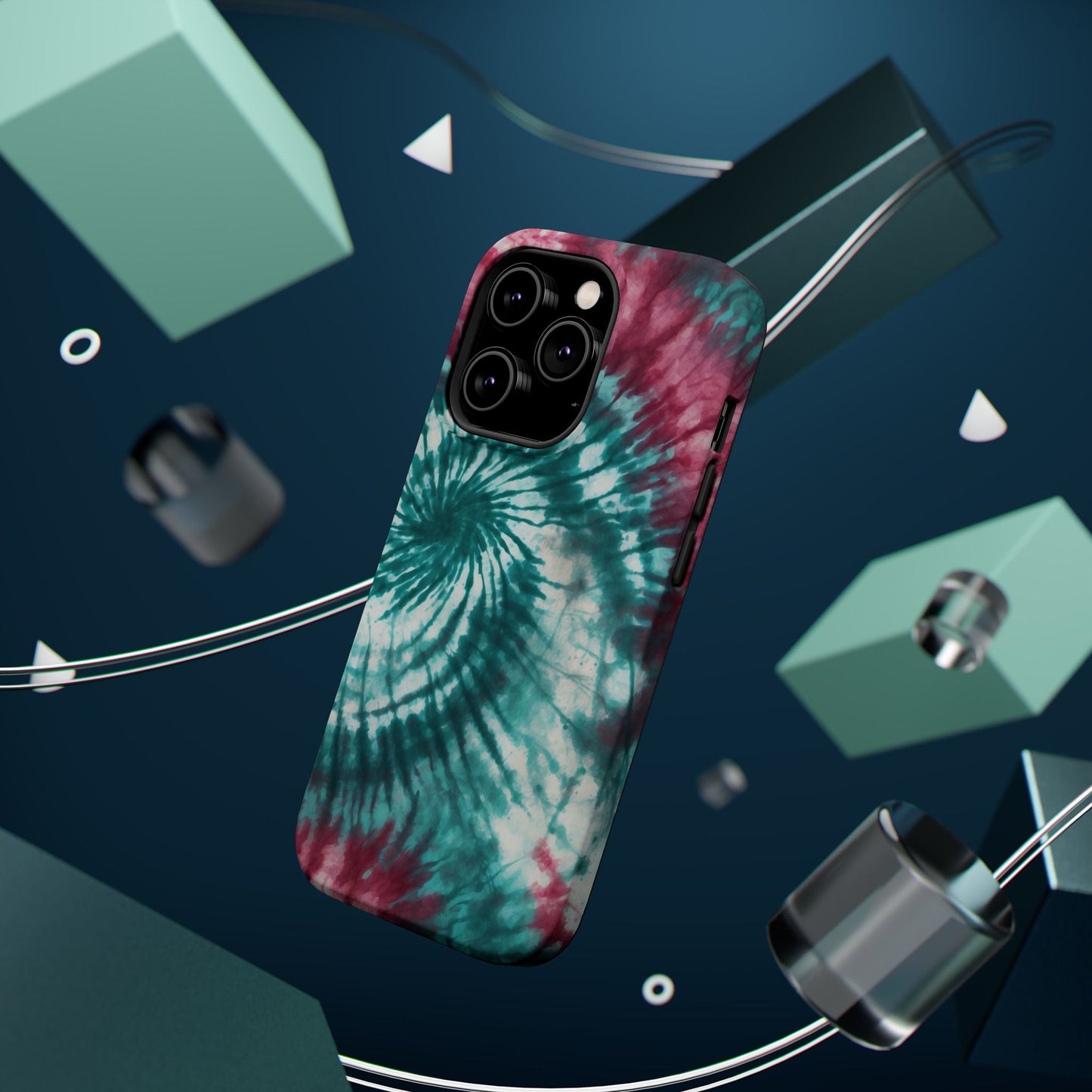 Teal and Pink Tie - Dye MagSafe Case – Stylish and Functional - BOGO Cases