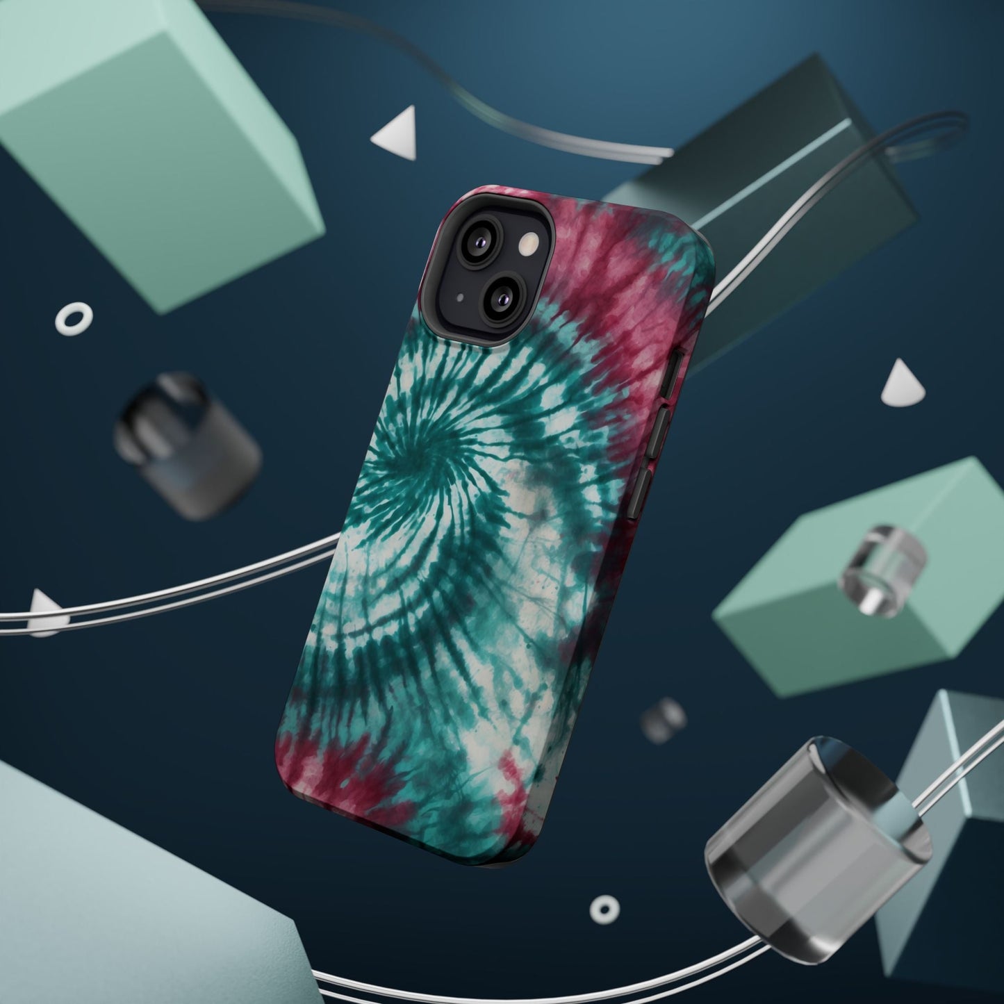 Teal and Pink Tie - Dye MagSafe Case – Stylish and Functional - BOGO Cases