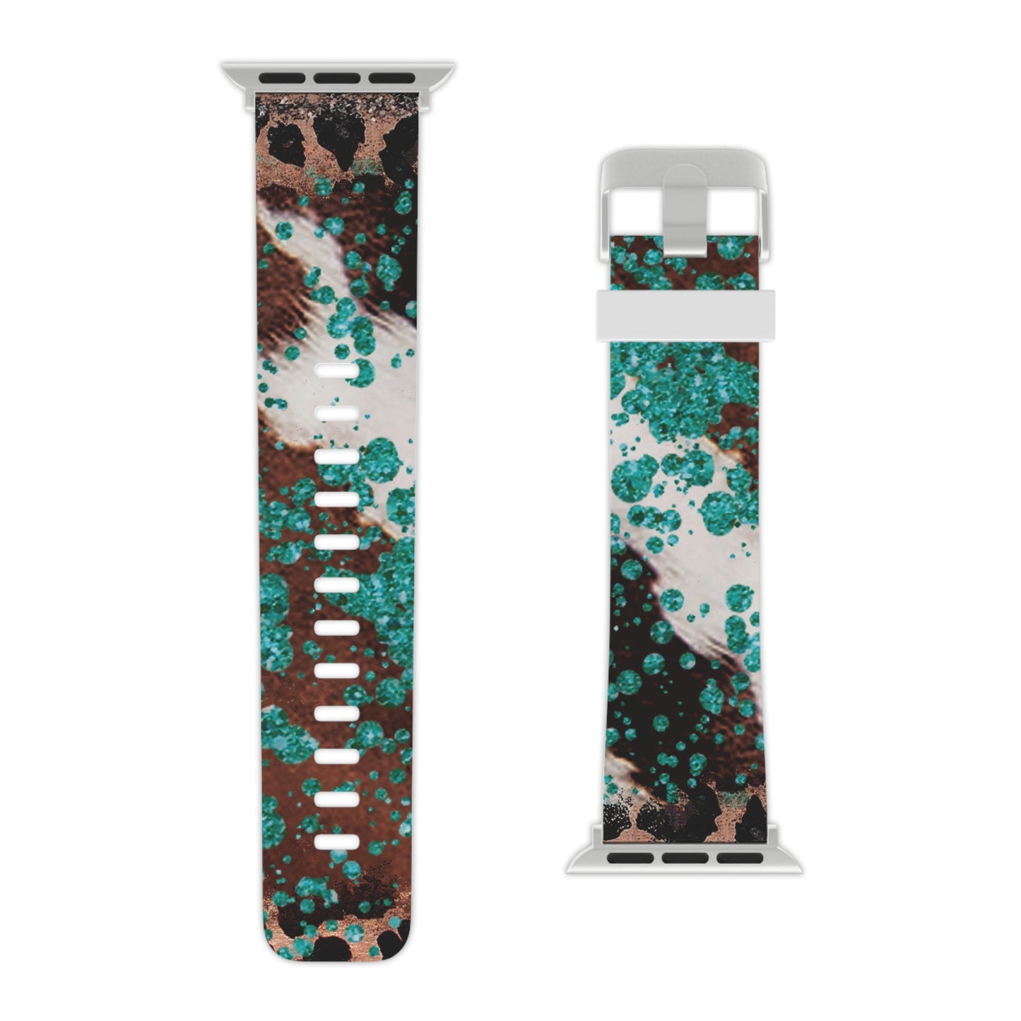 Teal Glitter Cowhide Apple Watch Band - BOGO Cases