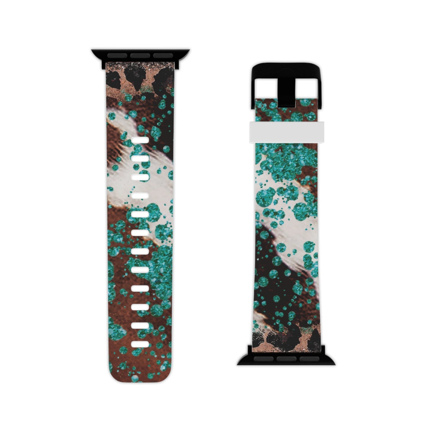 Teal Glitter Cowhide Apple Watch Band - BOGO Cases