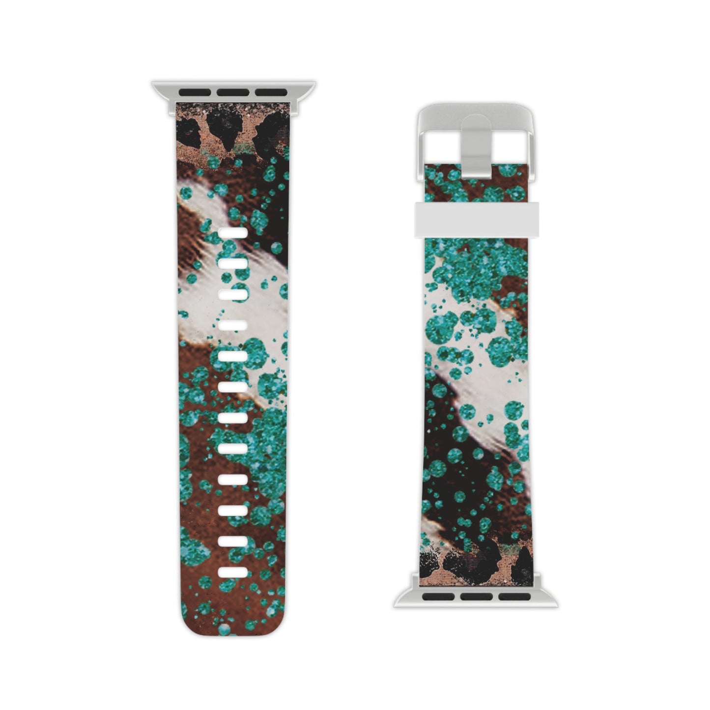 Teal Glitter Cowhide Apple Watch Band - BOGO Cases