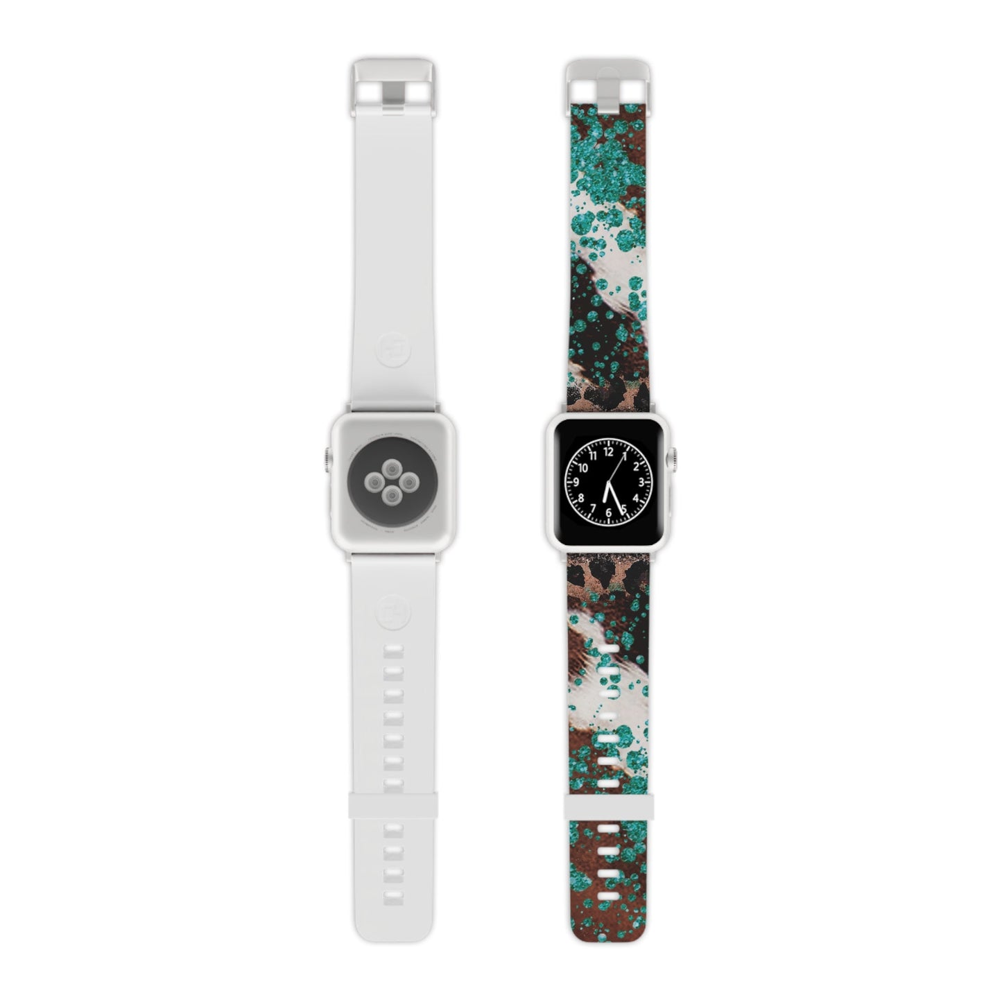 Teal Glitter Cowhide Apple Watch Band - BOGO Cases