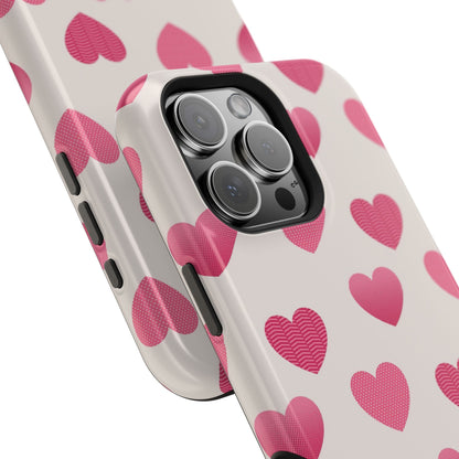 Textured Hearts MagSafe iPhone Case - BOGO Cases