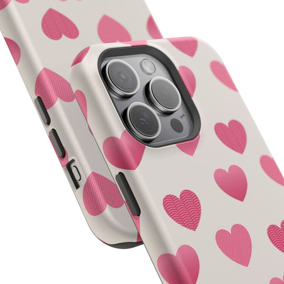 Textured Hearts MagSafe iPhone Case - BOGO Cases