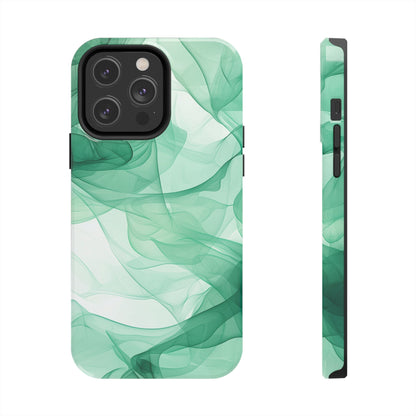 Translucent Flowing Green Fabric iPhone Case – Elegant Fluid Design - BOGO Cases