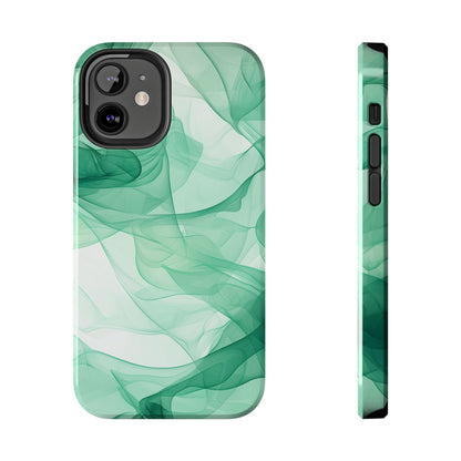 Translucent Flowing Green Fabric iPhone Case – Elegant Fluid Design - BOGO Cases