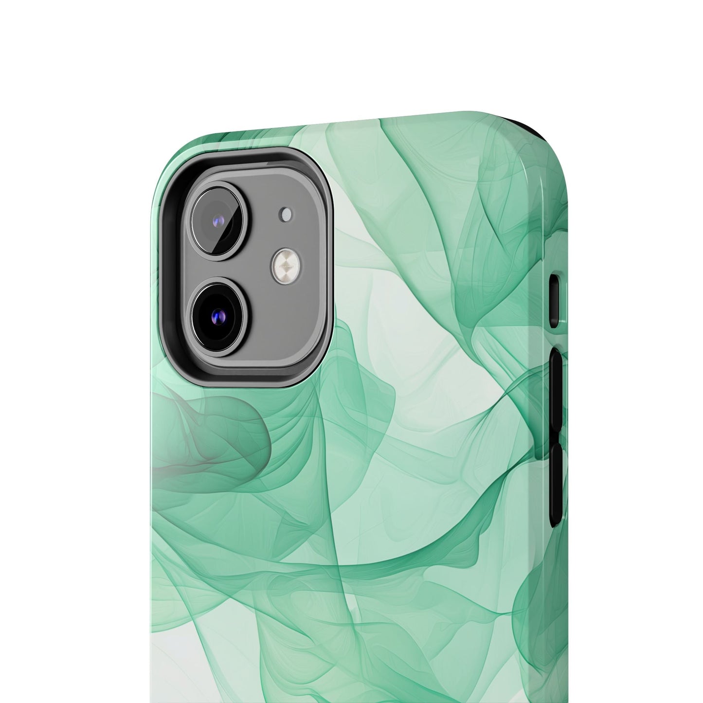 Translucent Flowing Green Fabric iPhone Case – Elegant Fluid Design - BOGO Cases