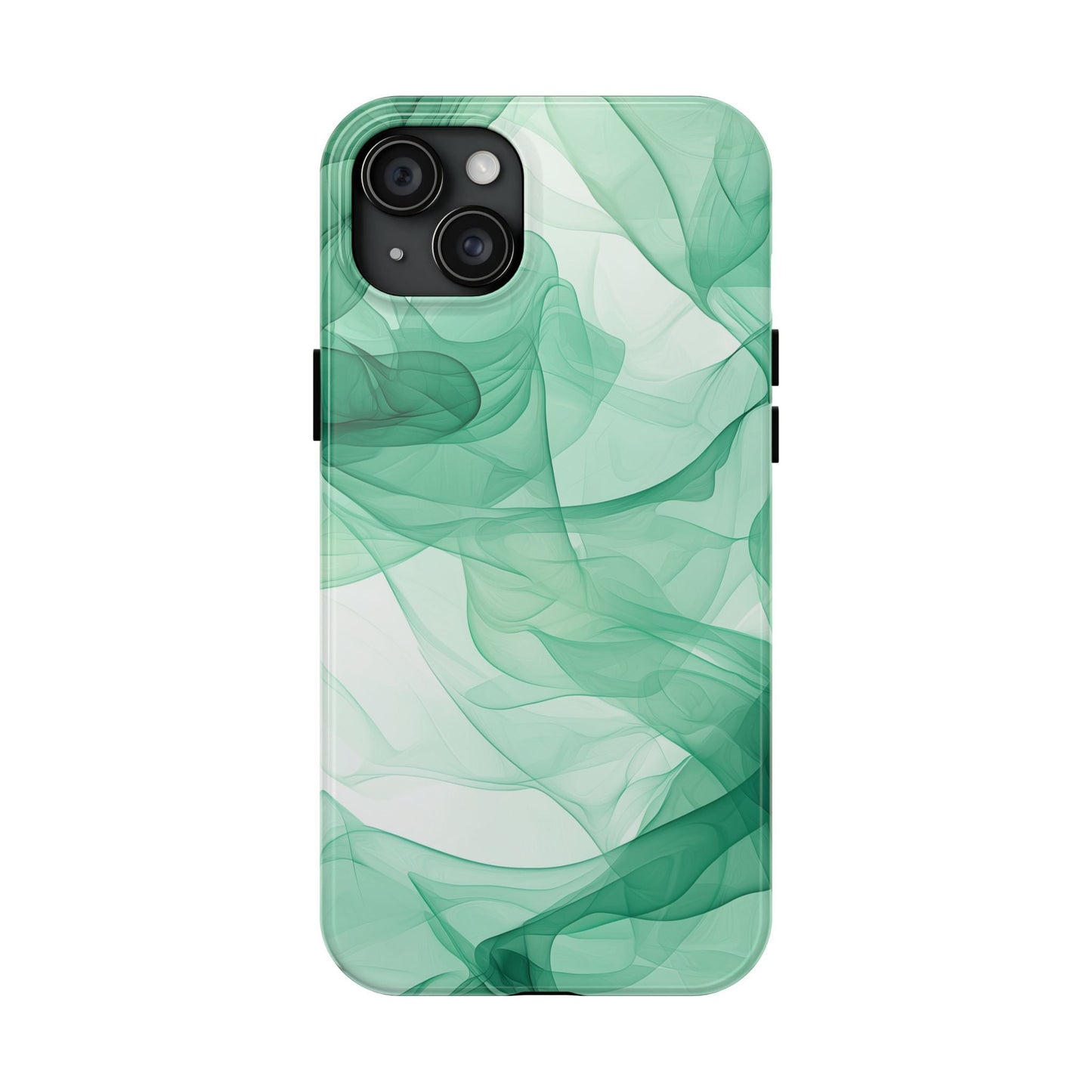 Translucent Flowing Green Fabric iPhone Case – Elegant Fluid Design - BOGO Cases