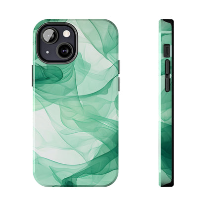 Translucent Flowing Green Fabric iPhone Case – Elegant Fluid Design - BOGO Cases