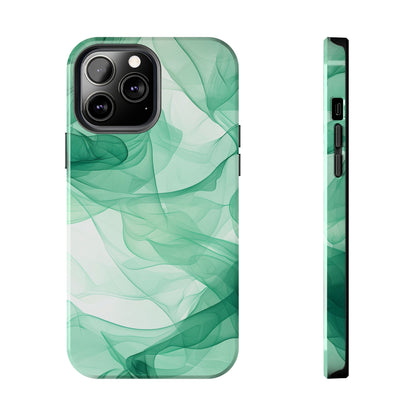 Translucent Flowing Green Fabric iPhone Case – Elegant Fluid Design - BOGO Cases