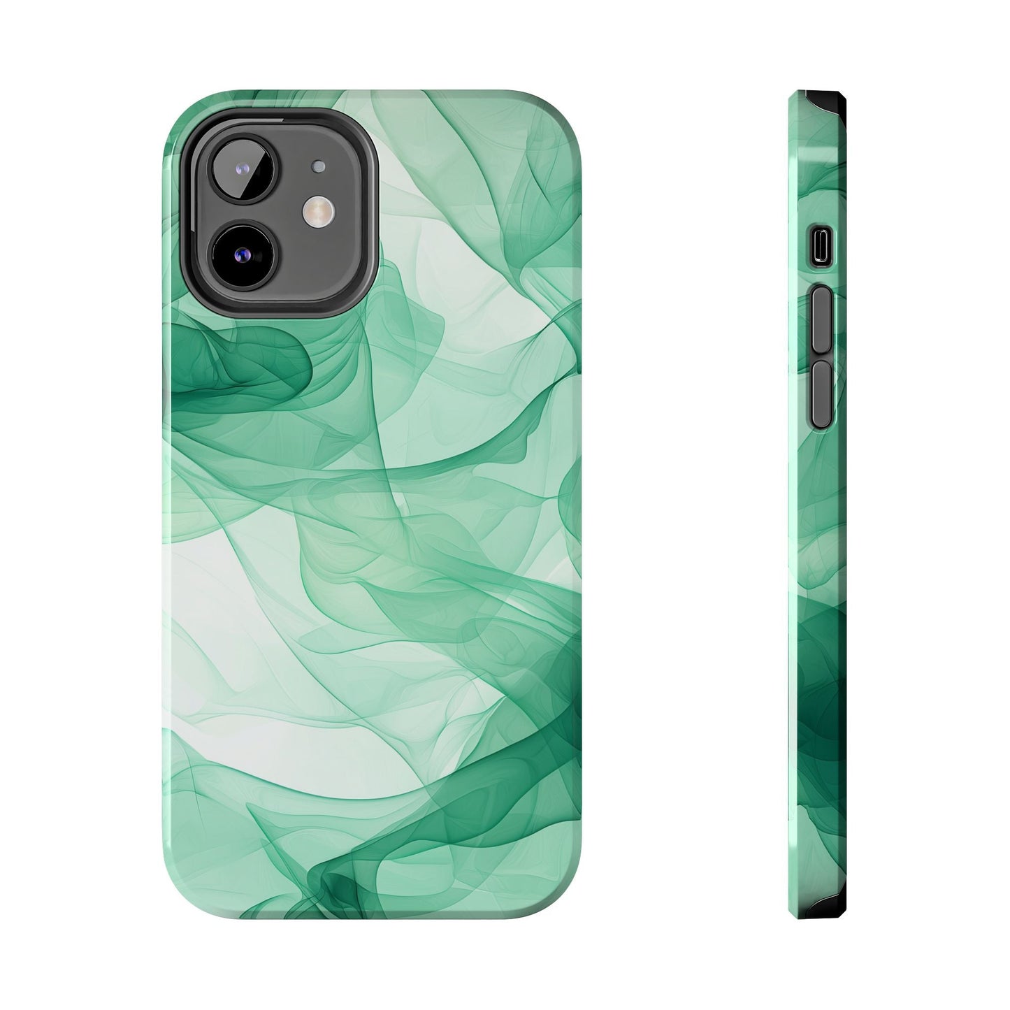 Translucent Flowing Green Fabric iPhone Case – Elegant Fluid Design - BOGO Cases