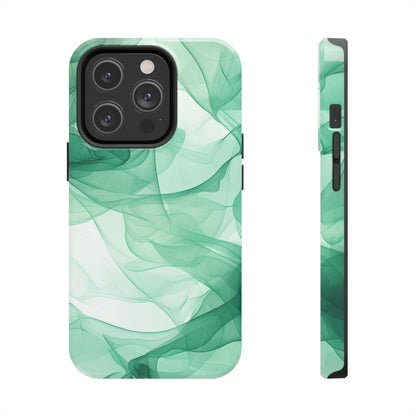 Translucent Flowing Green Fabric iPhone Case – Elegant Fluid Design - BOGO Cases