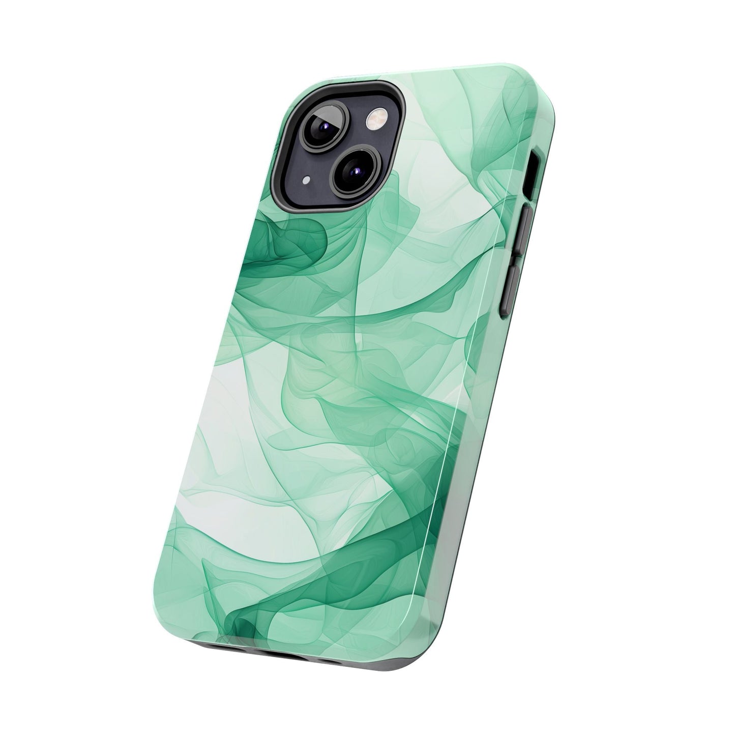 Translucent Flowing Green Fabric iPhone Case – Elegant Fluid Design - BOGO Cases