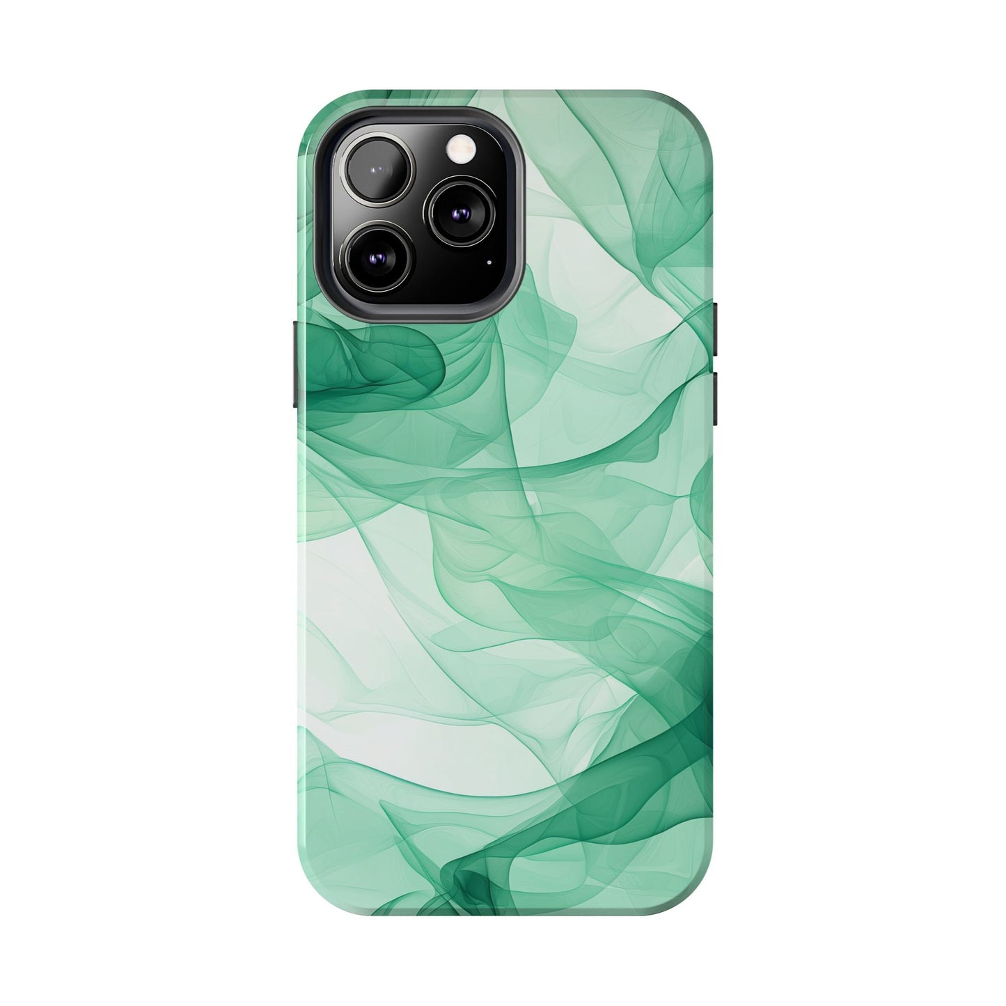 Translucent Flowing Green Fabric iPhone Case – Elegant Fluid Design - BOGO Cases