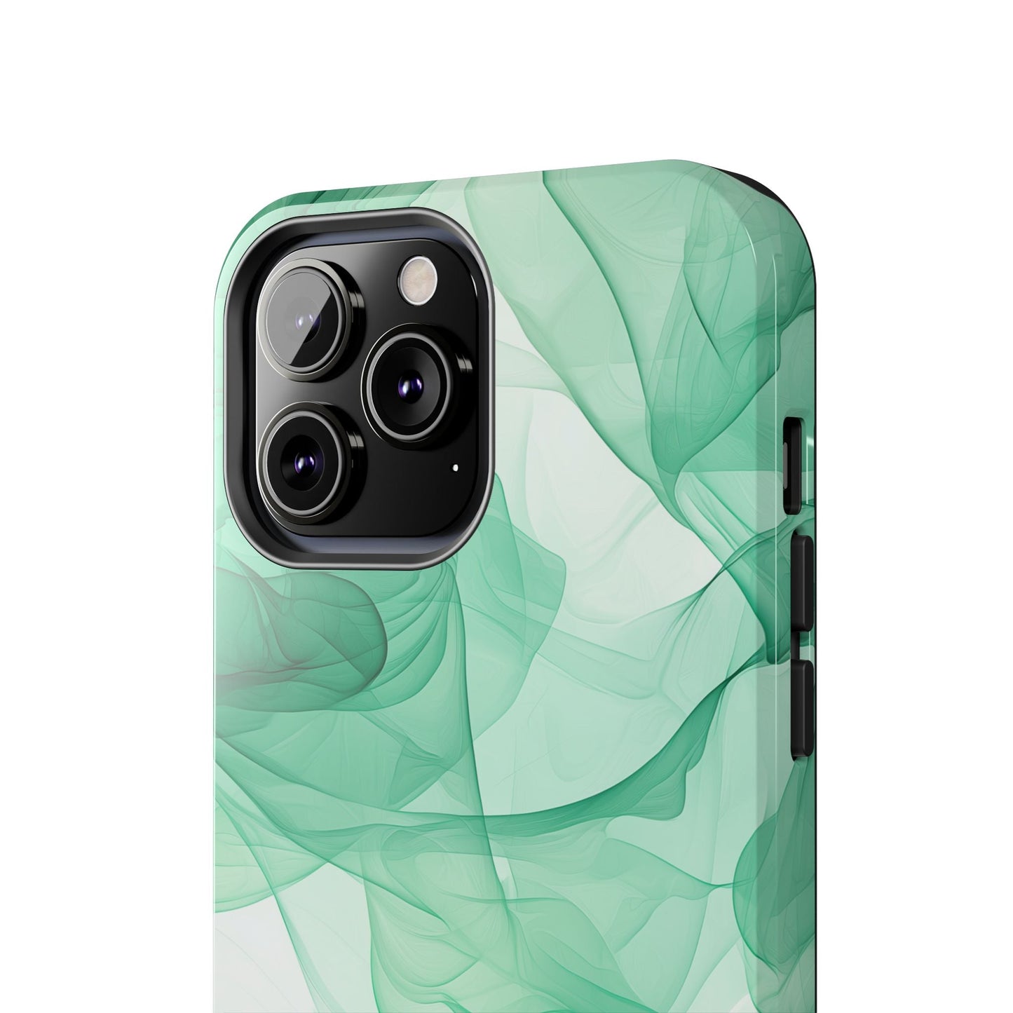 Translucent Flowing Green Fabric iPhone Case – Elegant Fluid Design - BOGO Cases