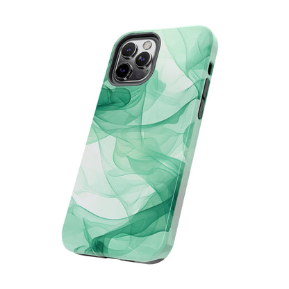 Translucent Flowing Green Fabric iPhone Case – Elegant Fluid Design - BOGO Cases