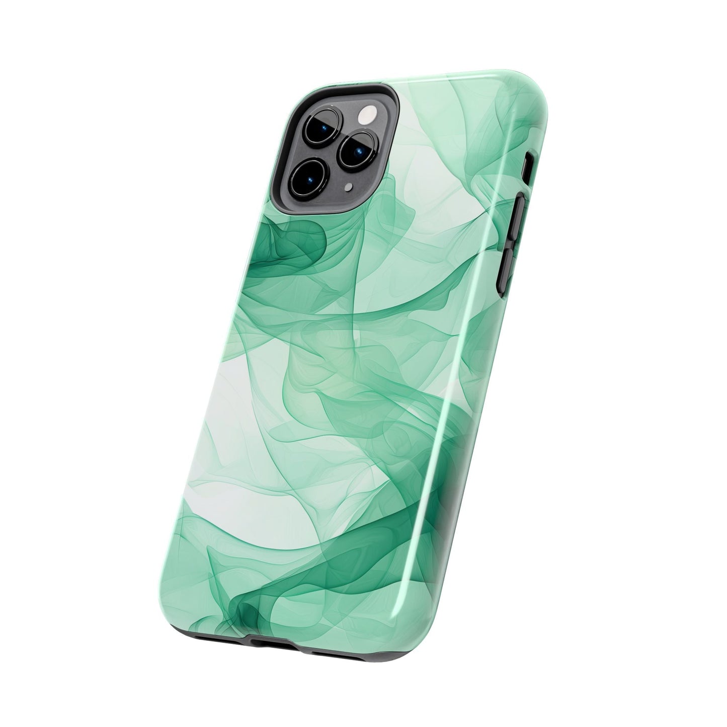 Translucent Flowing Green Fabric iPhone Case – Elegant Fluid Design - BOGO Cases