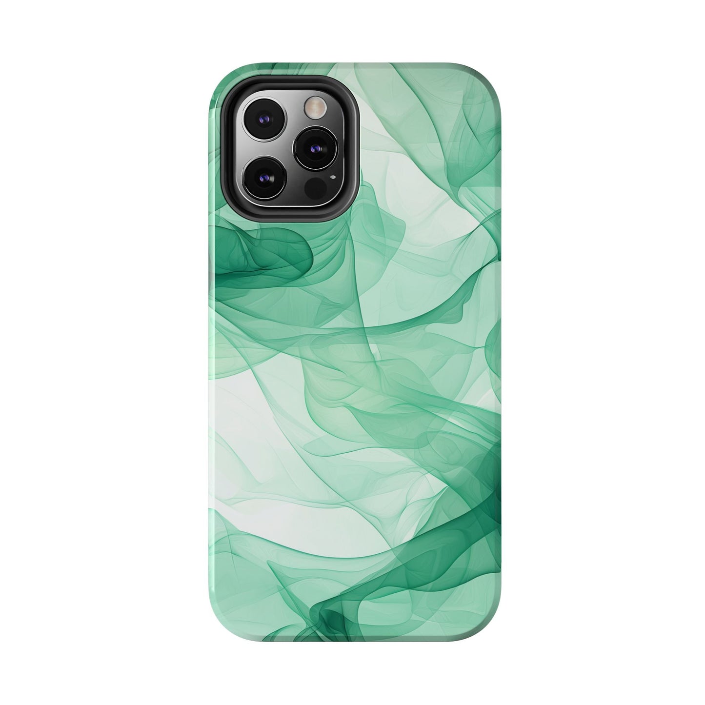 Translucent Flowing Green Fabric iPhone Case – Elegant Fluid Design - BOGO Cases