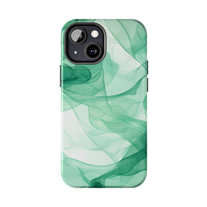 Translucent Flowing Green Fabric iPhone Case – Elegant Fluid Design - BOGO Cases