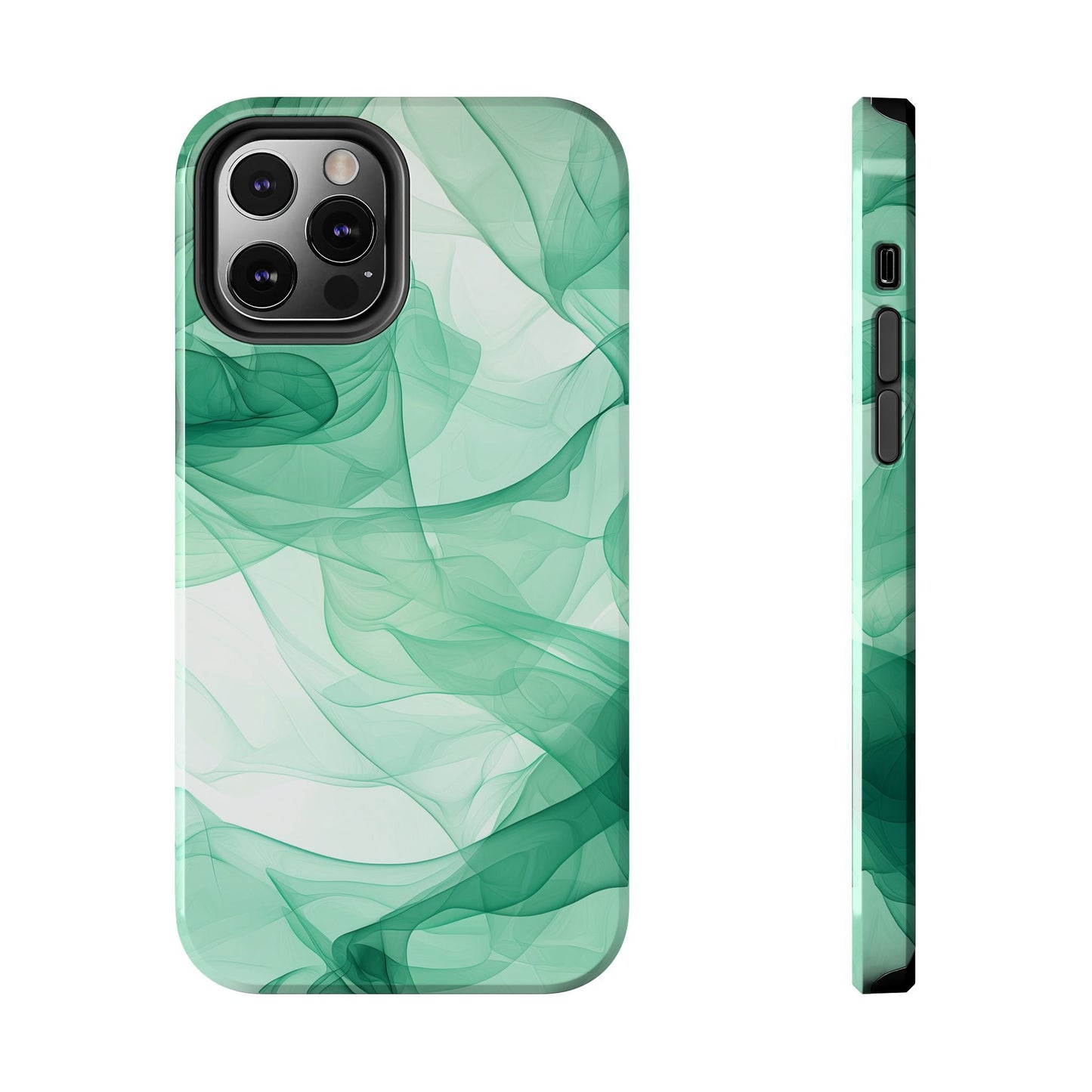 Translucent Flowing Green Fabric iPhone Case – Elegant Fluid Design - BOGO Cases