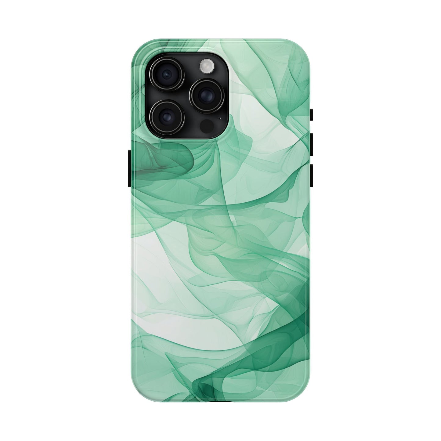 Translucent Flowing Green Fabric iPhone Case – Elegant Fluid Design - BOGO Cases