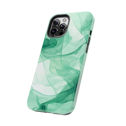 Translucent Flowing Green Fabric iPhone Case – Elegant Fluid Design - BOGO Cases