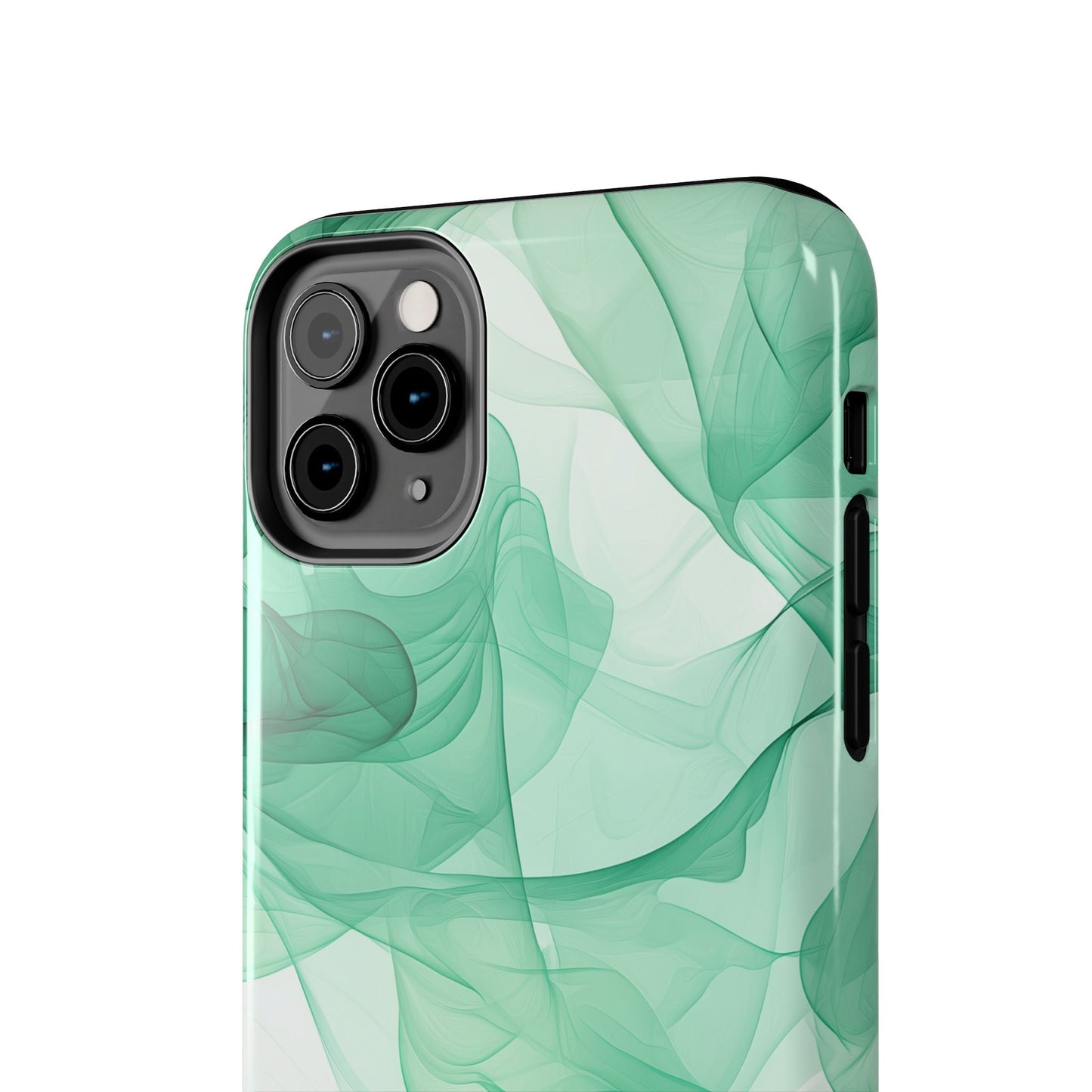 Translucent Flowing Green Fabric iPhone Case – Elegant Fluid Design - BOGO Cases