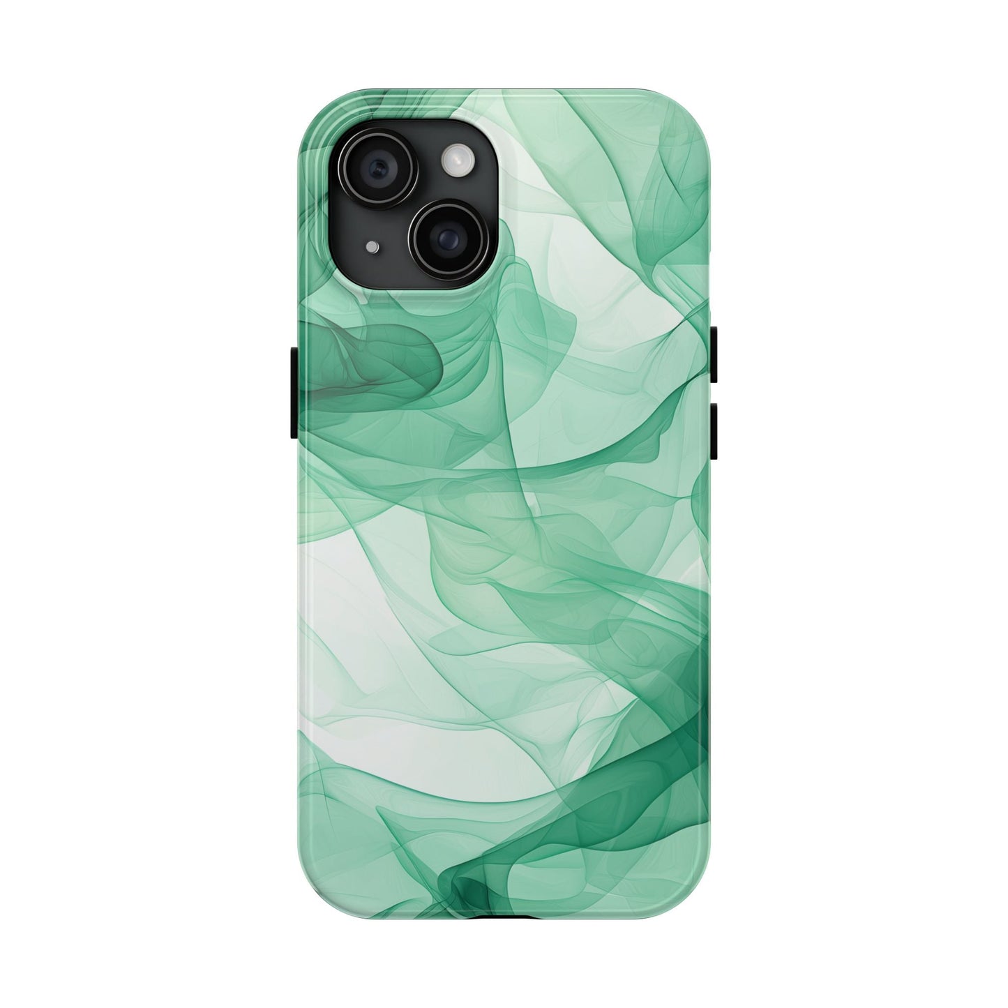 Translucent Flowing Green Fabric iPhone Case – Elegant Fluid Design - BOGO Cases