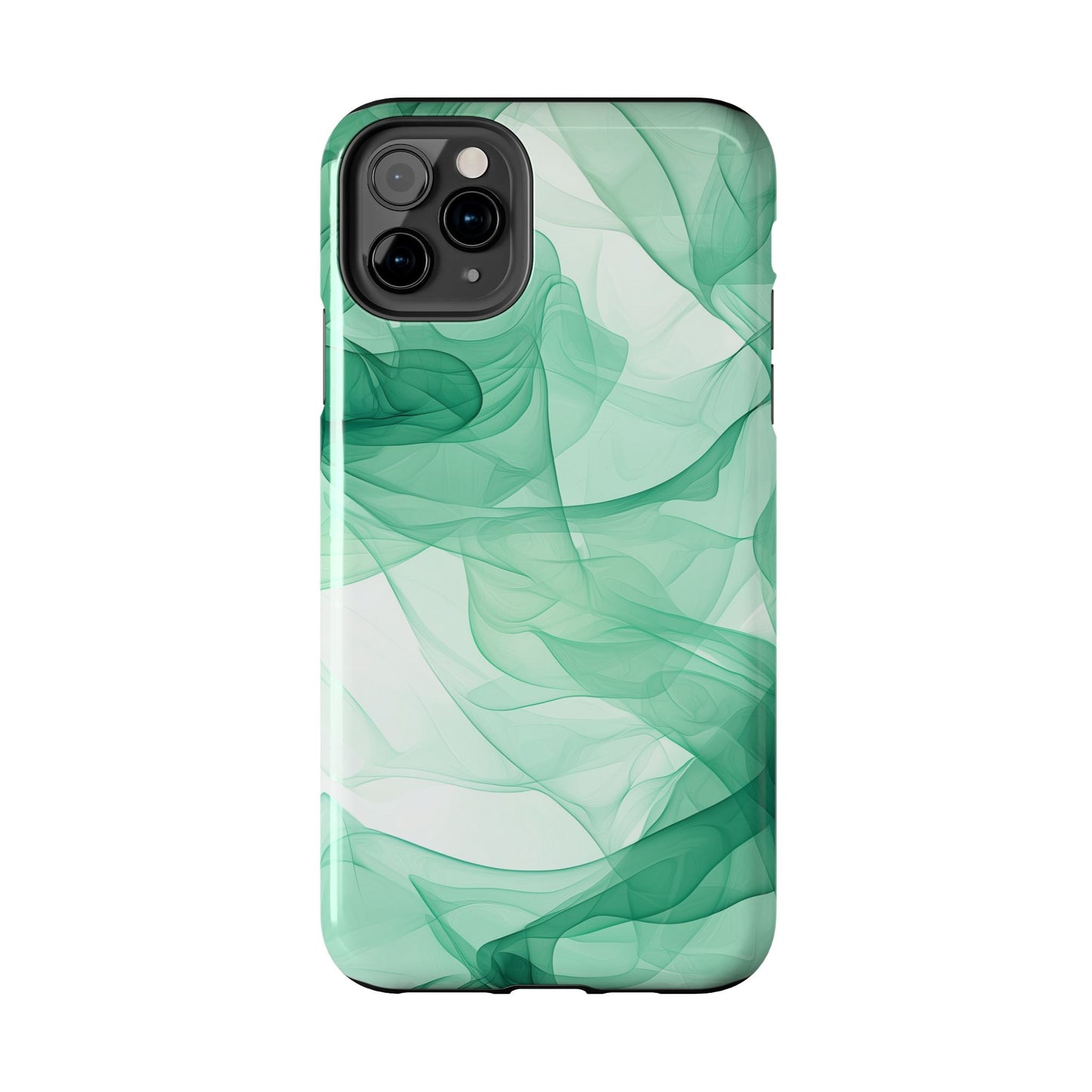 Translucent Flowing Green Fabric iPhone Case – Elegant Fluid Design - BOGO Cases