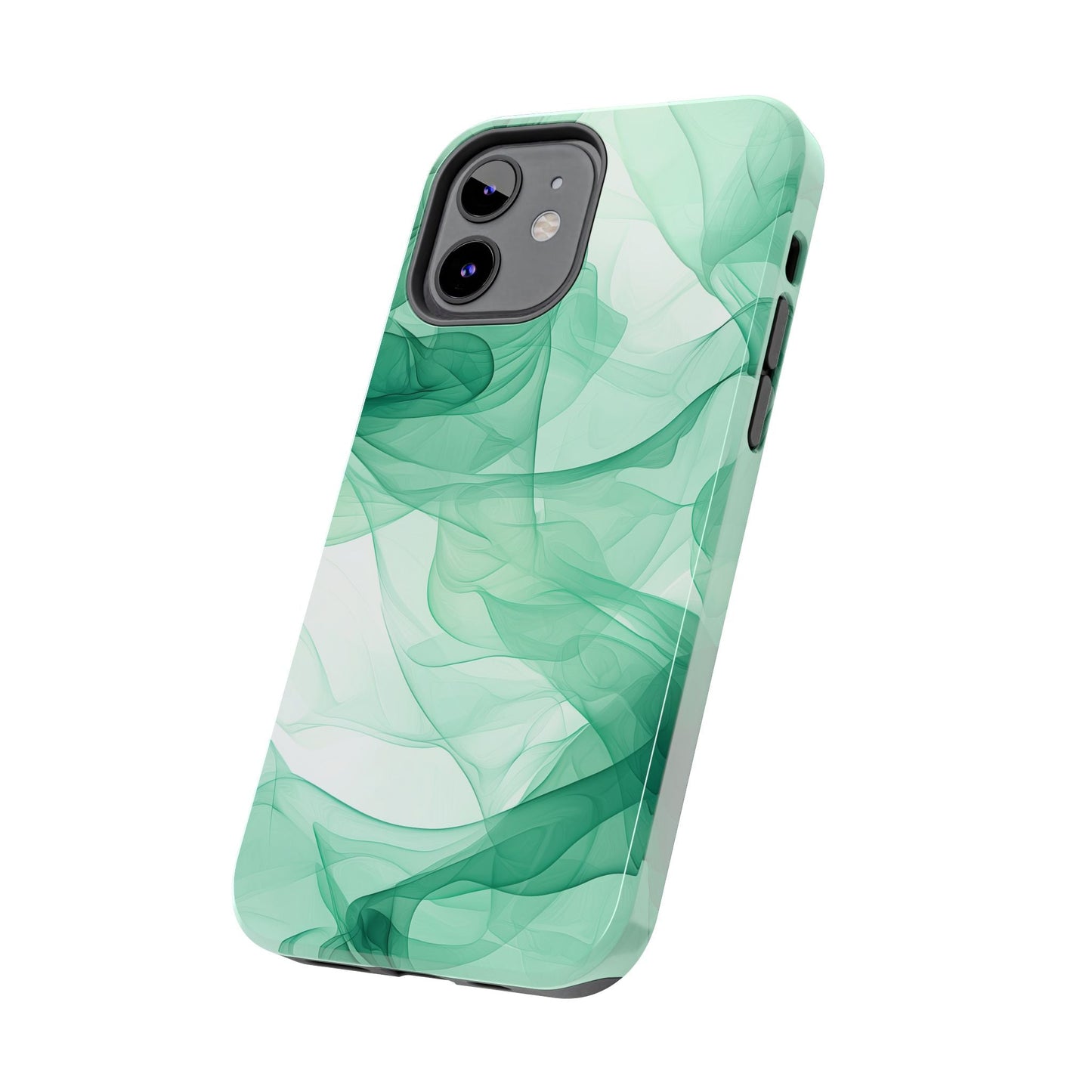 Translucent Flowing Green Fabric iPhone Case – Elegant Fluid Design - BOGO Cases