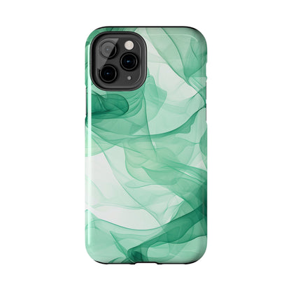 Translucent Flowing Green Fabric iPhone Case – Elegant Fluid Design - BOGO Cases