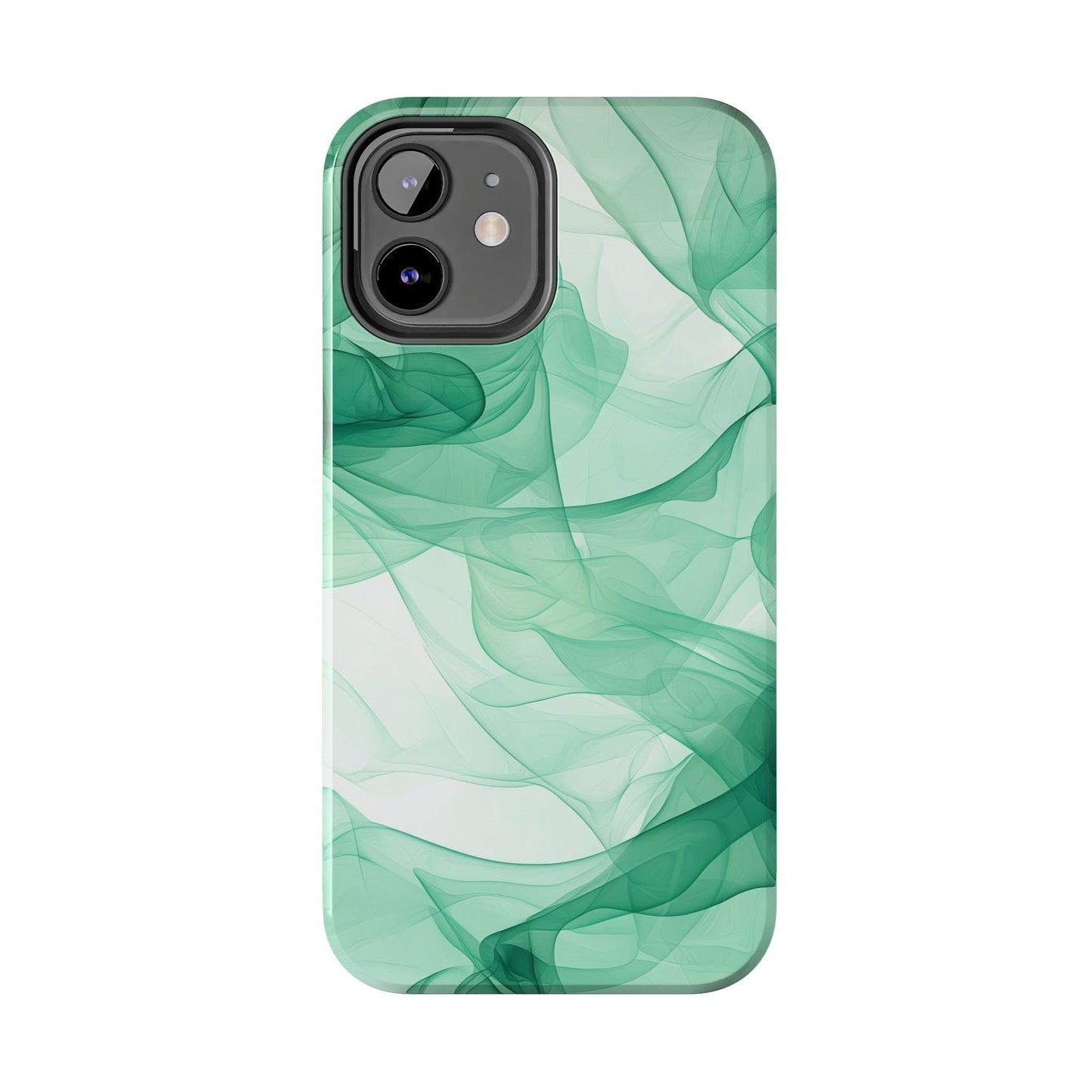 Translucent Flowing Green Fabric iPhone Case – Elegant Fluid Design - BOGO Cases