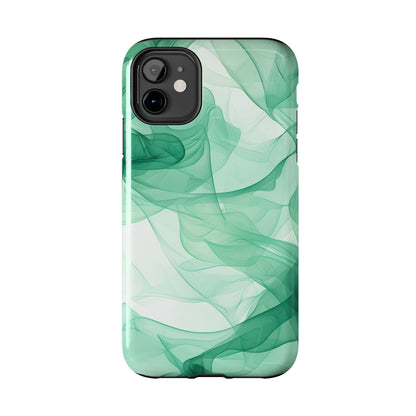 Translucent Flowing Green Fabric iPhone Case – Elegant Fluid Design - BOGO Cases