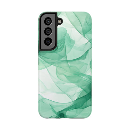 Translucent Flowing Green Fabric Samsung Galaxy Case – Elegant Fluid Design - BOGO Cases